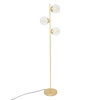Zlatá stojací lampa Collectionneur Atmosphera glamour do obýváku se třemi skleněnými stínidly
