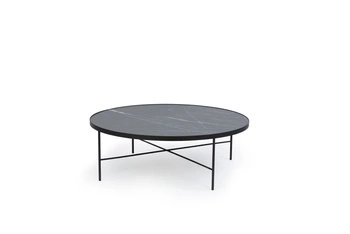 Kulatý konferenční stolek Tre 900 černý moderní kovový do obýváku NORDIFRA 90 cm
