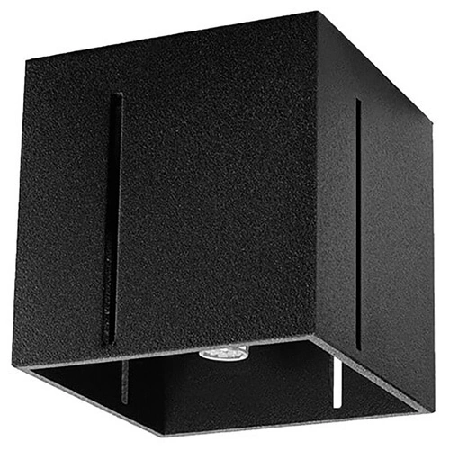 Stropní černé čtvercové svítidlo Pixar Sollux moderní do obýváku kuchyně ložnice 10x10 cm