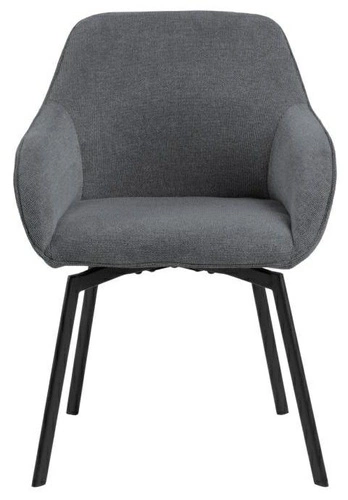 Čalouněná jídelní židle Clara Actona šedá s područkami na kovových nohách