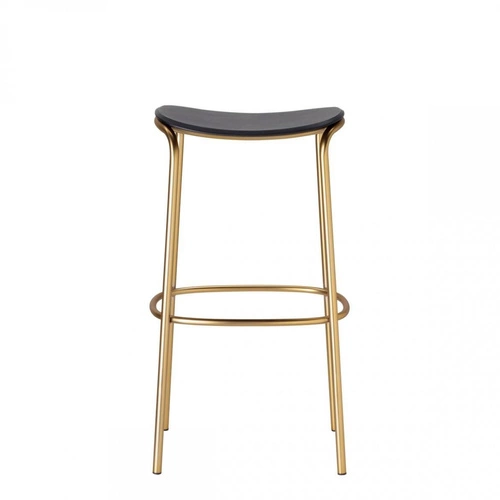 Barová stolička bez opěradla TRICK wood 65 cm černo-zlatá moderní do kuchyně a jídelny SCAB Design