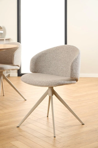 Otočená čalouněná jídelní židle Ella Actona béžová s područkami moderní