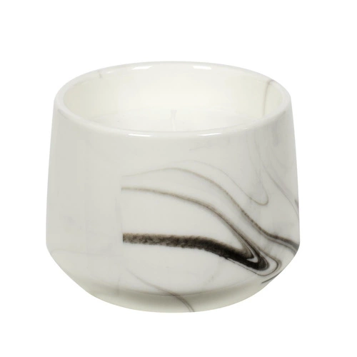 Vonná svíčka Marble L bílá Intesi moderní dekorativní do obýváku 13,5 cm