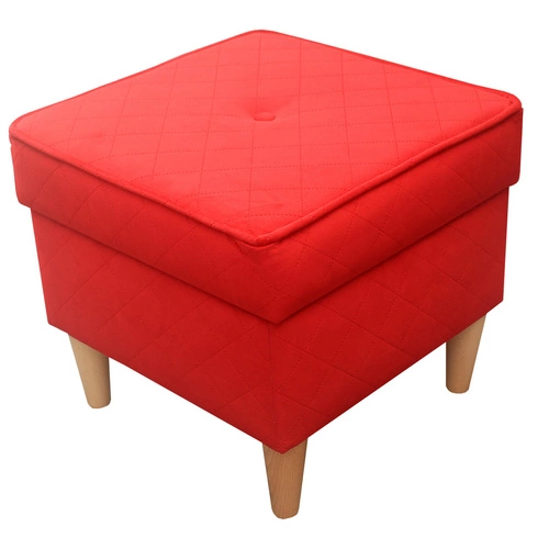 Velurová taburetka Forn na dřevěných nohách, personalizovaná do obýváku a ložnice, 42 cm Intesi