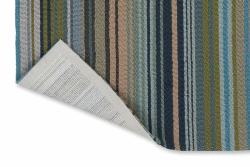 Venkovní moderní koberec Spectro Stripes Emerald Marine Rust 160x230 na terasu a zahradu