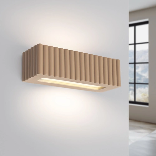Nástěnné svítidlo RIGATA taupe moderní keramické do obývacího pokoje