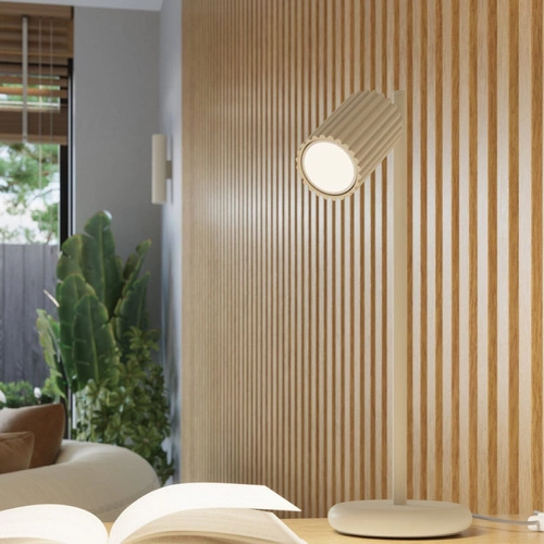 Nástěnné svítidlo KARBON 20 béžové minimalistické hliníkové svítí nahoru i dolů do obýváku a ložnice