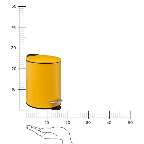 Koupelnový odpadkový koš 3L Colors žlutý kovový s pedálem a tichým zavíráním 5five