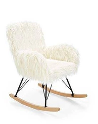 Houpací křeslo Natsu krémové do obýváku moderní boucle relaxační Intesi