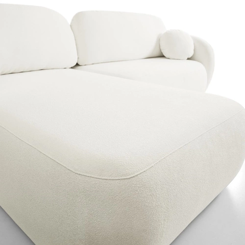 Rohová sedací souprava s rozkladem Salby levá bílá moderní do obýváku s úložným prostorem