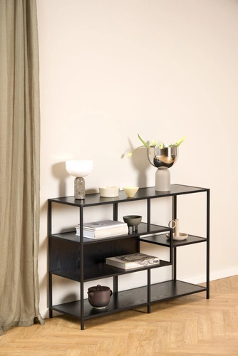 Kovová loftová knihovna Seaford V Actona 114 cm černá