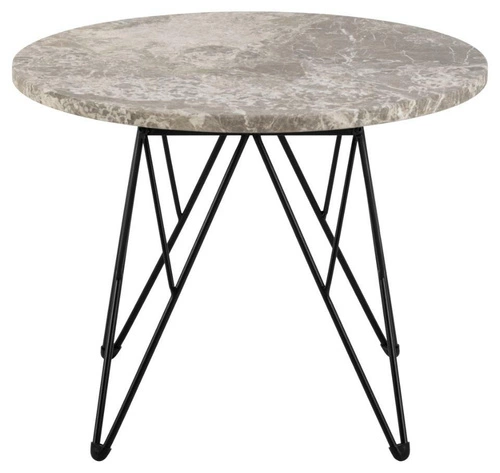 Kulatý mramorový konferenční stolek Prunus šedý 55 cm loftový do obýváku Actona