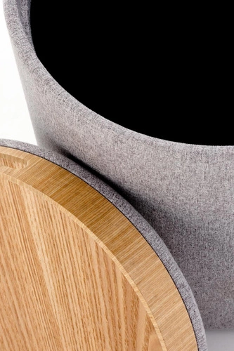 Sada 2 šedých kulatých taburetů Valo s úložným prostorem do obýváku a předsíně skandinávský styl