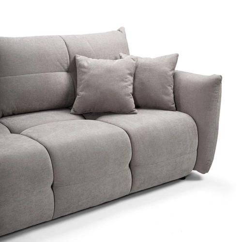 Rozkládací pohovka Bode pro 3 osoby s úložným prostorem a funkcí spaní světle šedá do obývacího pokoje