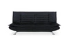Rozkládací pohovka s funkcí spaní Faith 3místná černá ekokůže moderní do obýváku