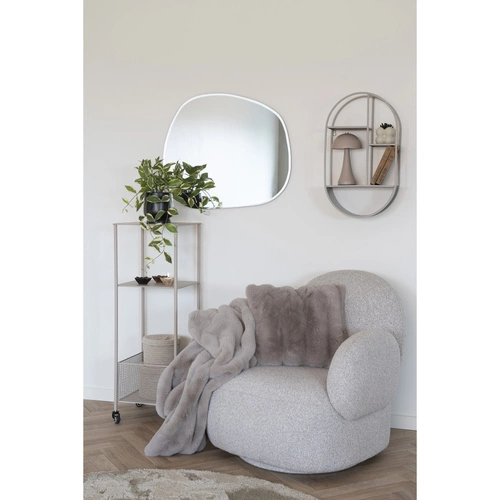 Kovový regál na kolečkách Torres béžový moderní do kanceláře a obýváku Intesi 106 cm