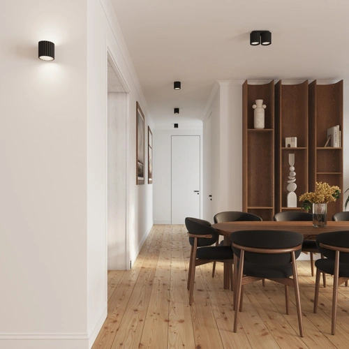 Nástěnné svítidlo AURA černé minimalistické hliníkové do obýváku a chodby