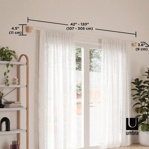 Závěsná tyč Bellwood 107–305 cm přírodní/bílá outlet