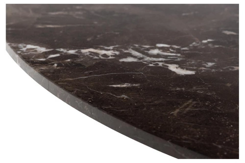 Kulatý mramorový stůl Heaven 120 cm moderní do jídelny a obýváku hnědý černé nohy