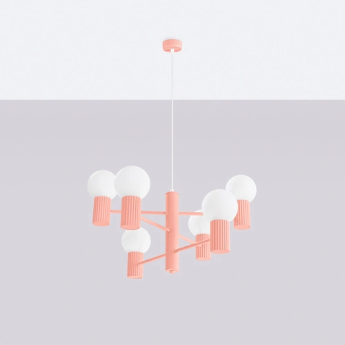 Moderní lustr HALO 6 broskvový stropní svítidlo do obýváku a jídelny