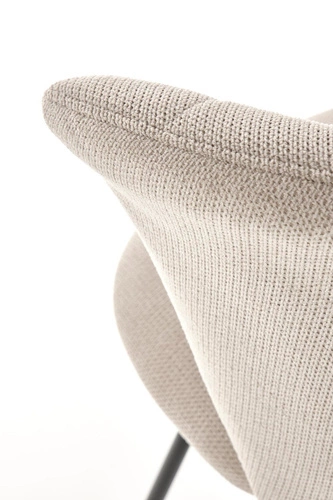 Čalouněná jídelní židle Giselle béžová moderní s černými nohami Intesi