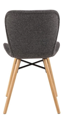 Čalouněná jídelní židle Batilda Actona antracitová skandinávská s dubovými nohami