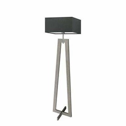 Stojací lampa do obýváku Jawa Lysne moderní dřevěná s grafitovým stínidlem 138 cm
