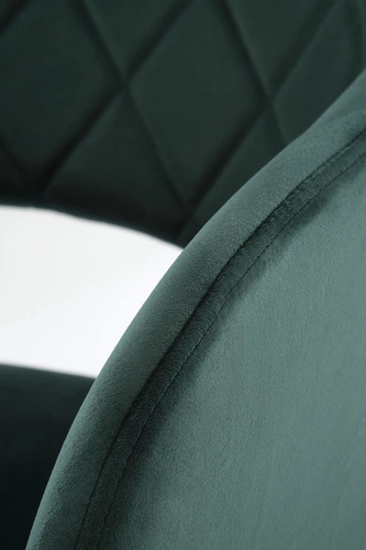 Otočná jídelní židle Cretas Velvet tmavě zelená s područkami čalouněná