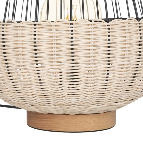 Noční stolní lampa Anea Atmosphera moderní černá s ratanem dekorativní 35,5 cm