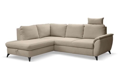 Rohová rozkládací pohovka levá béžová Nevada do obýváku s úložným prostorem moderní Intesi