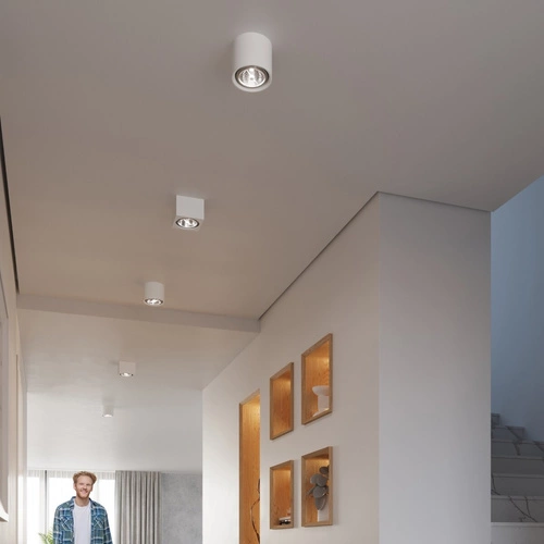 Bílý keramický stropní plafon Kalu moderní do obýváku, kuchyně a ložnice Sollux