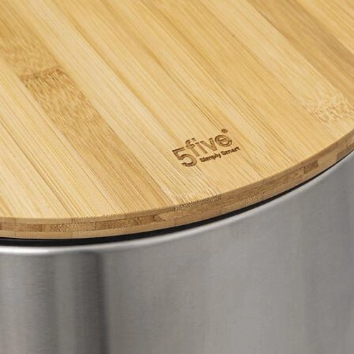 Kuchyňský odpadkový koš Bam 30 l s pedálem bambusový stříbrný moderní 5five