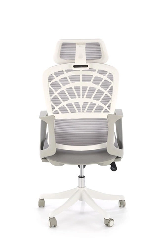 Ergonomická kancelářská židle Belm Intesi šedá na kolečkách s nastavitelnou opěrkou hlavy do kanceláře