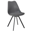 Čalouněná židle Atom Intesi šedá do jídelny a obýváku moderní s kovovými nohami