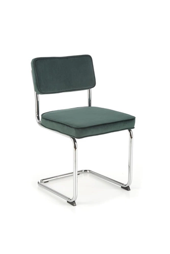 Čalouněná sametová židle Nelson Intesi zelená glamour na lyžinách do jídelny a obýváku