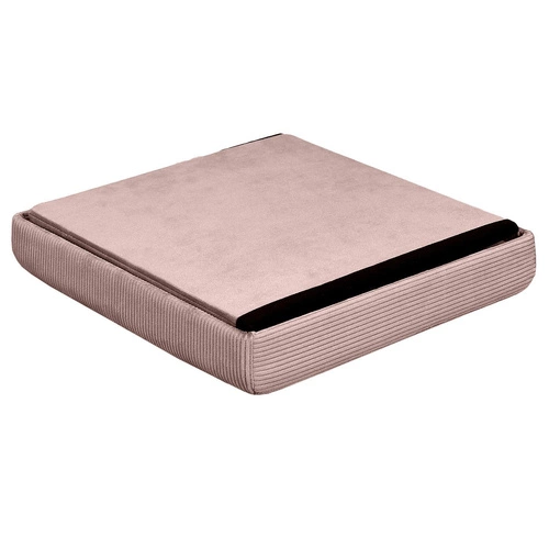 Růžový sametový taburet se schovkou Intesi Vels, glamour, skládací, 38x38 cm, do obýváku