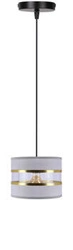 PANDY závěsná lampa černá 1x40W E27 stínidlo šedá+zlatá
