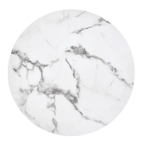 Konferenční stolek Arkada kulatý bílý mramor moderní kovový do obýváku 56 cm