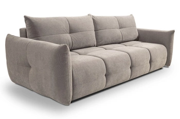 Rozkládací pohovka Bode pro 3 osoby s úložným prostorem a funkcí spaní světle šedá do obývacího pokoje