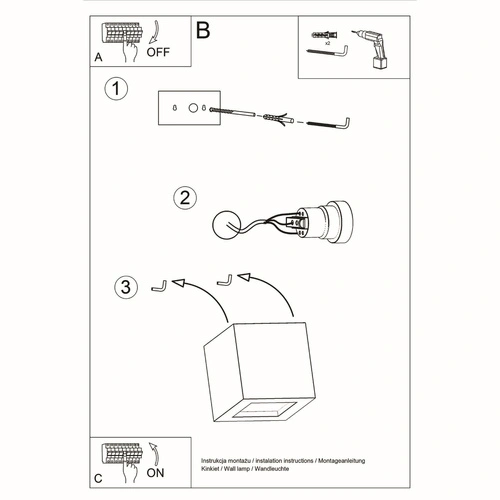 Nástěnné svítidlo LEO Sollux černé moderní keramické do ložnice, obývacího pokoje nebo koupelny