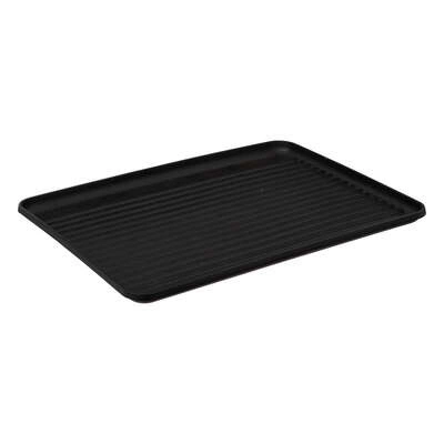 Skládací dvoupatrový odkapávač na nádobí černý kovový s miskou na pracovní desku Atmosphera