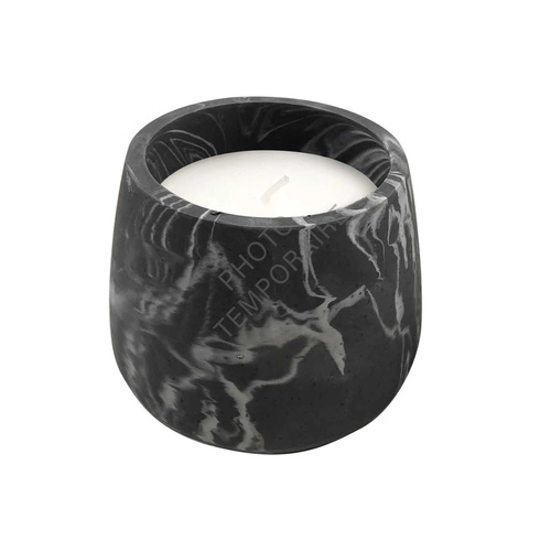 Černá vonná svíčka Marble Intesi z parafínu moderní dekorace do obýváku