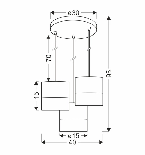 Závěsné svítidlo Bianco moderní bílé s ořechem 3bodové do obýváku a jídelny