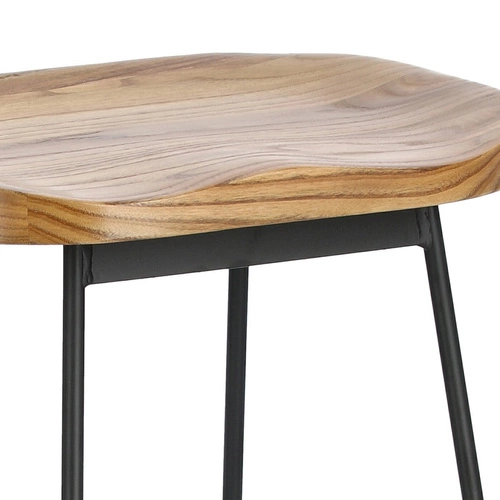 Barová stolička bez opěradla Cazas boho dřevěná a kovová 74 cm do kuchyně a k ostrůvku černá Intesi