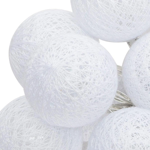 LED světelný řetěz Atmosphera bílé cotton balls na baterie do ložnice a obýváku 165 cm