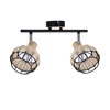 Stropní lampa Taiga černá+dřevo 2x40W E14 stínidlo černá+dřevo