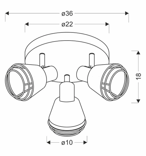 Stropní svítidlo Neria černé kovové s měděným stínidlem do obýváku moderní 36 cm