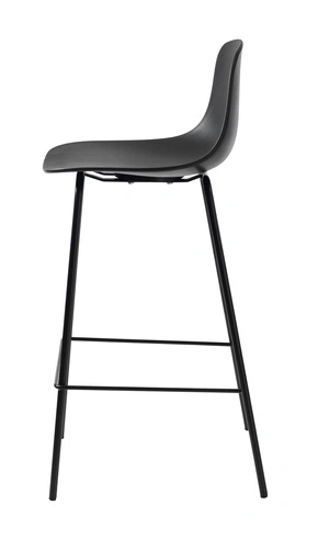 Barová židle Whitby černá moderní s opěrkou do kuchyně a k ostrůvku 67 cm kovová