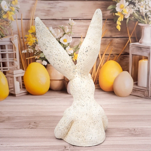 Intesi velikonoční dekorativní zajíc s vajíčky 45 cm bílý na komodu do obýváku