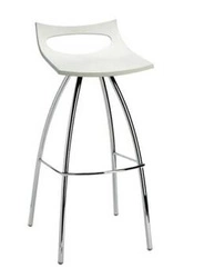 Barová židle Diablito 65 cm bílá chrom moderní bez opěrky do kuchyně a k ostrůvku SCAB Design
